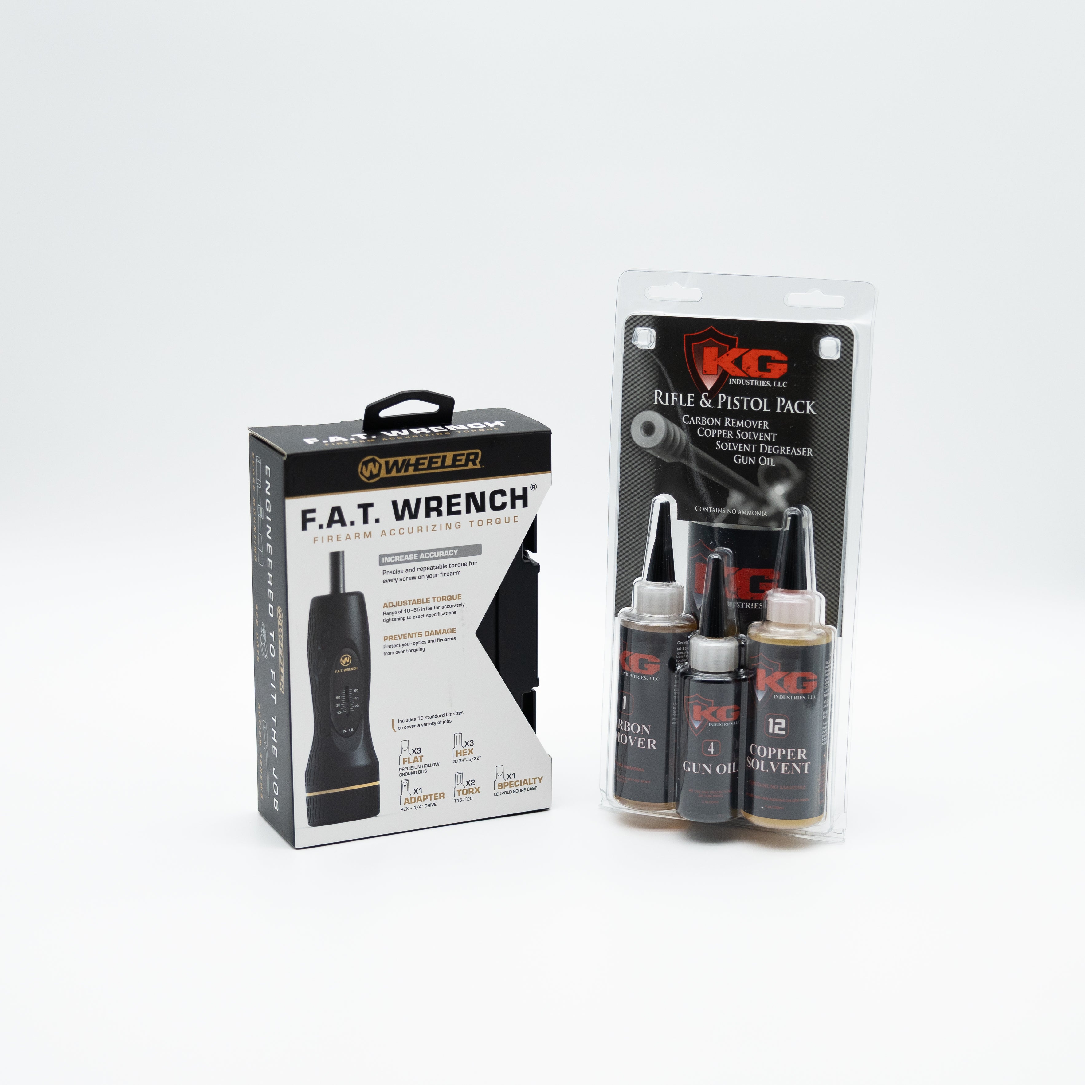 FAT Wrench from Wheeler and a Cleaning kit for Rifle & Pistol from KG Industries